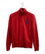 POLO RALPH LAURENポロ・ラルフローレン）の古着「厚手ジップアップニット」｜レッド