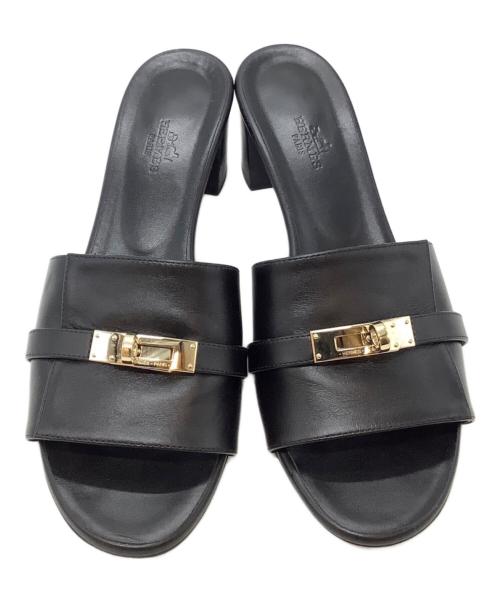 HERMES（エルメス）HERMES (エルメス) サンダル ブラック サイズ:SIZE 38.5の古着・服飾アイテム