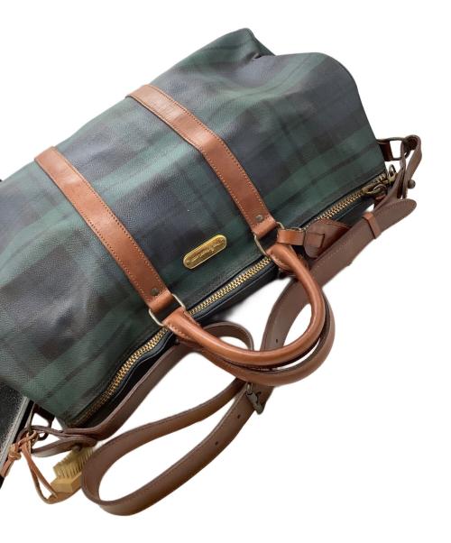 POLO RALPH LAUREN（ポロ・ラルフローレン）POLO RALPH LAUREN (ポロ・ラルフローレン) ボストンバッグ グリーン×ブラウンの古着・服飾アイテム