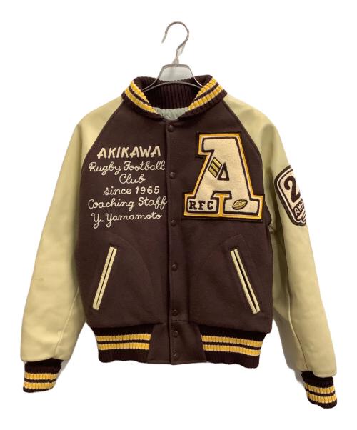 古着（フルギ）古着 (フルギ) スタジャン ブラウン×ベージュ サイズ:不明の古着・服飾アイテム