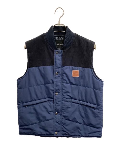 COACH（コーチ）COACH (コーチ) 中綿ベスト ネイビー×ブラック サイズ:Sの古着・服飾アイテム