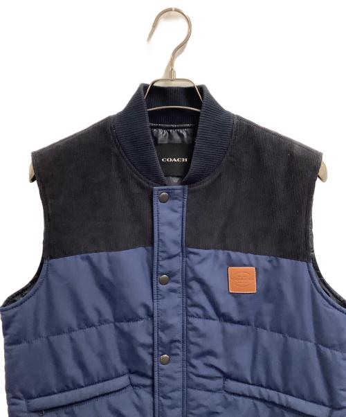 COACH（コーチ）COACH (コーチ) 中綿ベスト ネイビー×ブラック サイズ:Sの古着・服飾アイテム