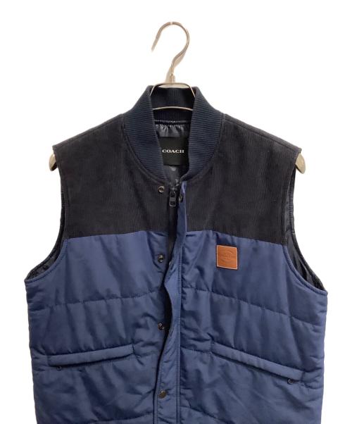 COACH（コーチ）COACH (コーチ) 中綿ベスト ネイビー×ブラック サイズ:Sの古着・服飾アイテム