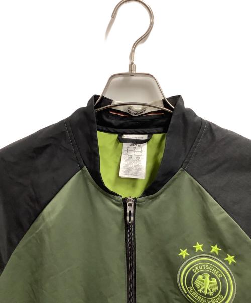 adidas（アディダス）adidas (アディダス) ジップアップジャケット ブラック×グリーン サイズ:2XOの古着・服飾アイテム