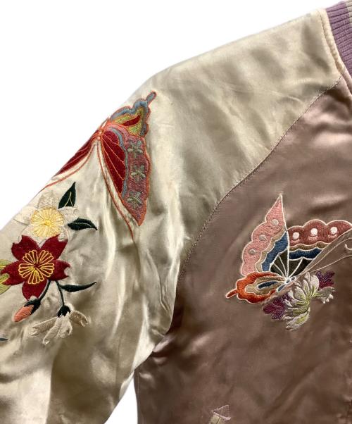花旅楽団（ハナタビガクダン）花旅楽団 (ハナタビガクダン) スカジャン ベージュ サイズ:Sの古着・服飾アイテム