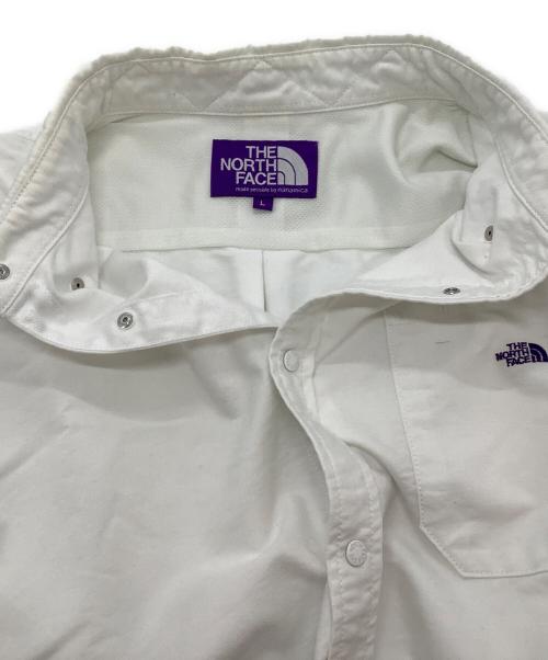 THE NORTHFACE PURPLELABEL（ザ・ノースフェイス パープルレーベル）THE NORTHFACE PURPLELABEL (ザ・ノースフェイス パープルレーベル) Cotton Polyester OX B.D. Shirt ホワイト サイズ:Lの古着・服飾アイテム