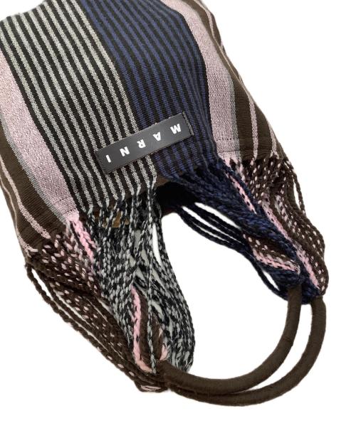 MARNI（マルニ）MARNI (マルニ) トートハンモックバッグ ブラウン×ネイビー×グレーの古着・服飾アイテム