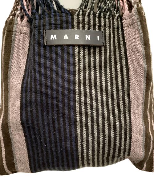 MARNI（マルニ）MARNI (マルニ) トートハンモックバッグ ブラウン×ネイビー×グレーの古着・服飾アイテム