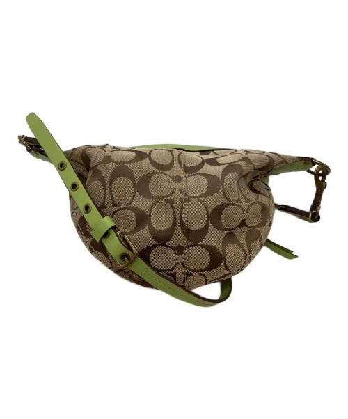 COACH（コーチ）COACH (コーチ) ミニショルダーバッグ ベージュ×グリーンの古着・服飾アイテム