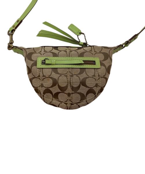COACH（コーチ）COACH (コーチ) ミニショルダーバッグ ベージュ×グリーンの古着・服飾アイテム