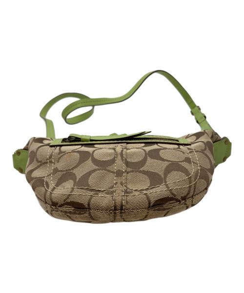 COACH（コーチ）COACH (コーチ) ミニショルダーバッグ ベージュ×グリーンの古着・服飾アイテム