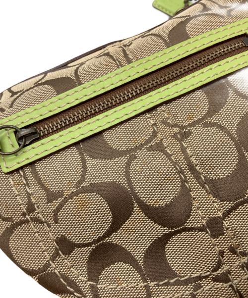 COACH（コーチ）COACH (コーチ) ミニショルダーバッグ ベージュ×グリーンの古着・服飾アイテム