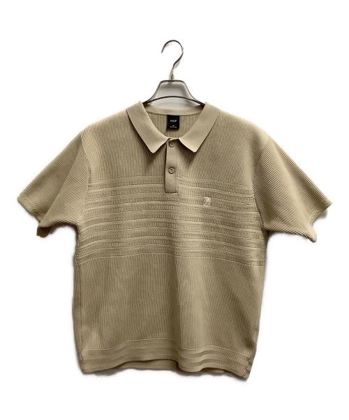 HUF（ハフ）HUF (ハフ) ニットポロシャツ ベージュ サイズ:Mの古着・服飾アイテム
