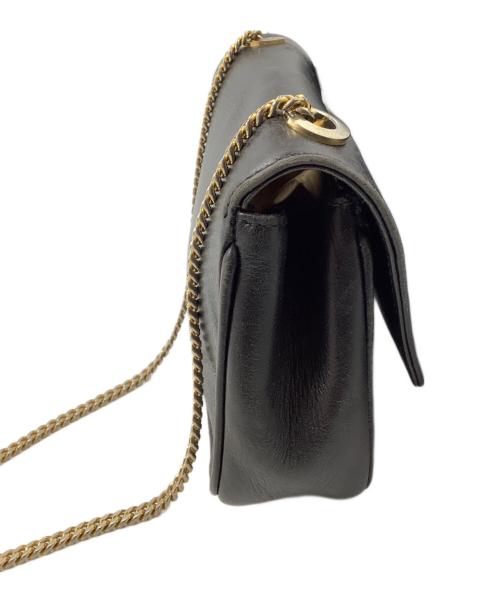 CELINE（セリーヌ）CELINE (セリーヌ) キルティングレザーチェーンショルダーバッグ 金具ハガレ・ブラックの古着・服飾アイテム