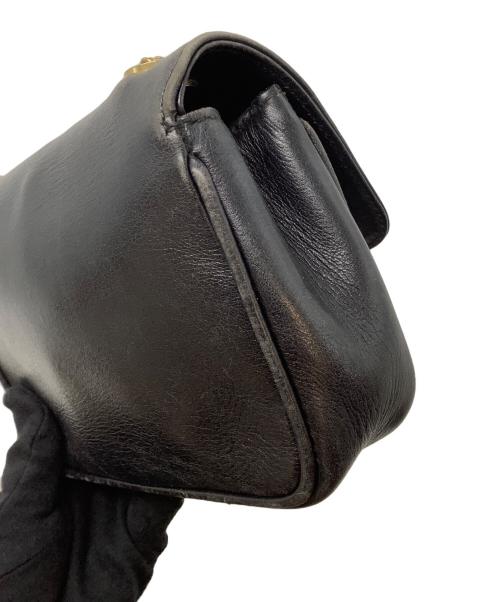 CELINE（セリーヌ）CELINE (セリーヌ) キルティングレザーチェーンショルダーバッグ 金具ハガレ・ブラックの古着・服飾アイテム