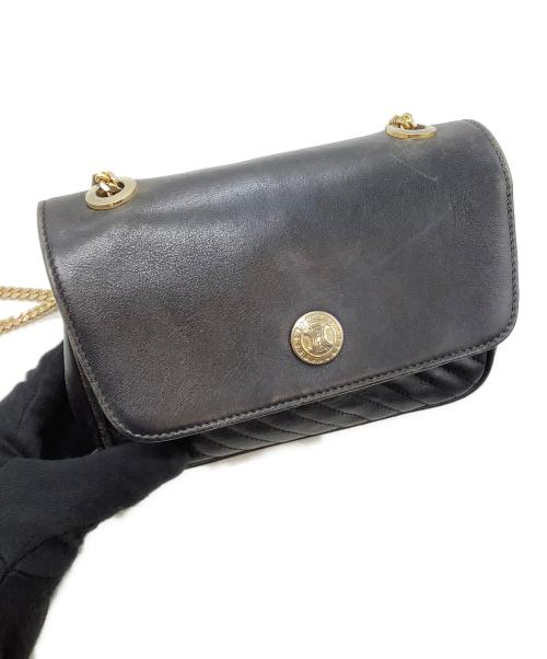 CELINE（セリーヌ）CELINE (セリーヌ) キルティングレザーチェーンショルダーバッグ 金具ハガレ・ブラックの古着・服飾アイテム