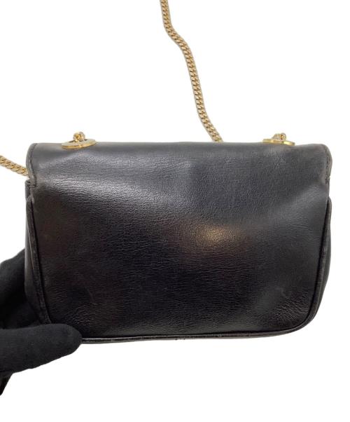 CELINE（セリーヌ）CELINE (セリーヌ) キルティングレザーチェーンショルダーバッグ 金具ハガレ・ブラックの古着・服飾アイテム