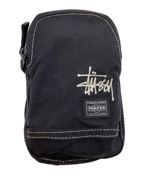 stussy（ステューシー）stussy (ステューシー) PORTER (ポーター) ショルダーポーチ ブラックの古着・服飾アイテム