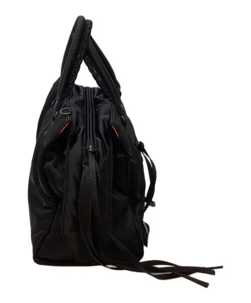 BALENCIAGA（バレンシアガ）BALENCIAGA (バレンシアガ) 2WAYハンドバッグ ブラック×オレンジの古着・服飾アイテム