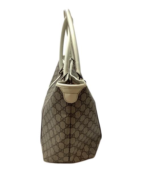 GUCCI（グッチ）GUCCI (グッチ) トートバッグ ベージュ×ホワイトの古着・服飾アイテム