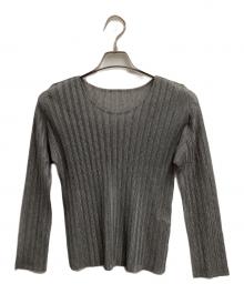 PLEATS PLEASE（プリーツプリーズ）の古着「長袖ブラウス」｜グレー