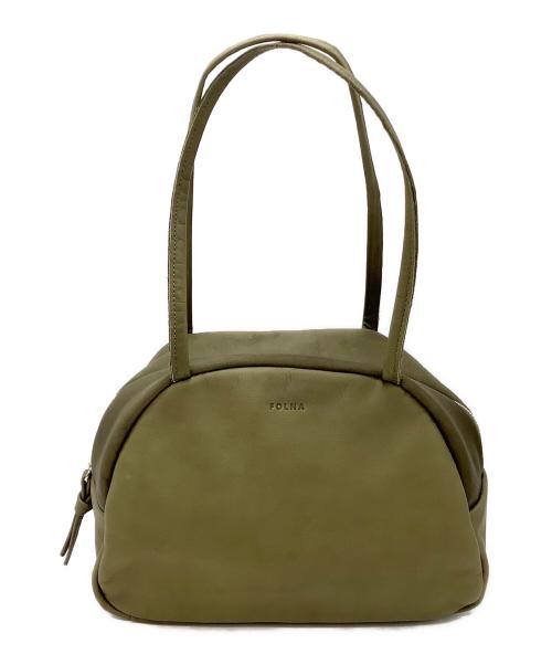 folna（フォルナ）folna (フォルナ) ソフトレザーボストンバッグ グリーンの古着・服飾アイテム