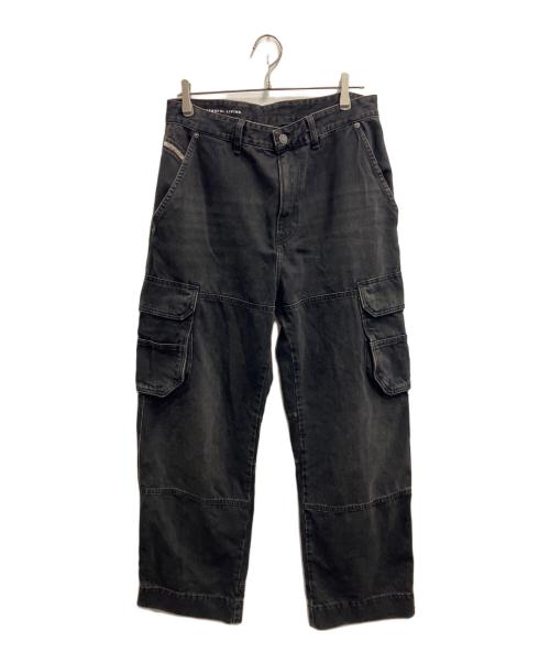 DIESEL（ディーゼル）DIESEL (ディーゼル) デニムカーゴパンツ ブラック サイズ:W28の古着・服飾アイテム