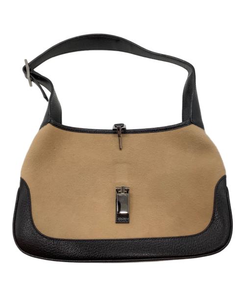 GUCCI（グッチ）GUCCI (グッチ) ハンドバッグ ベージュ×ブラックの古着・服飾アイテム