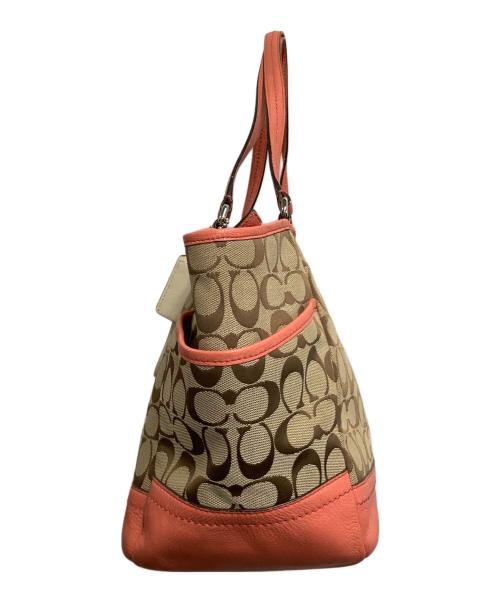 COACH（コーチ）COACH (コーチ) トートバッグ ベージュ×ピンクの古着・服飾アイテム
