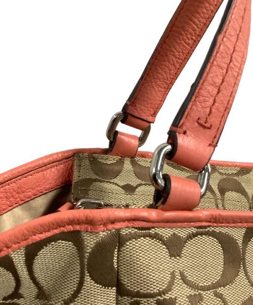 COACH（コーチ）COACH (コーチ) トートバッグ ベージュ×ピンクの古着・服飾アイテム
