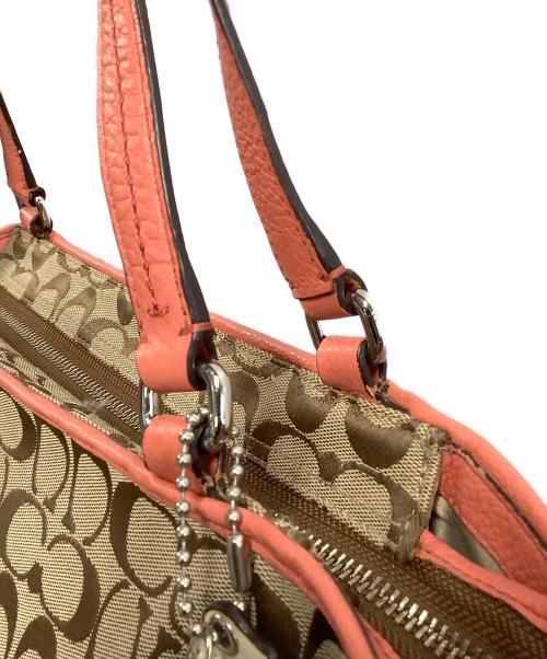 COACH（コーチ）COACH (コーチ) トートバッグ ベージュ×ピンクの古着・服飾アイテム