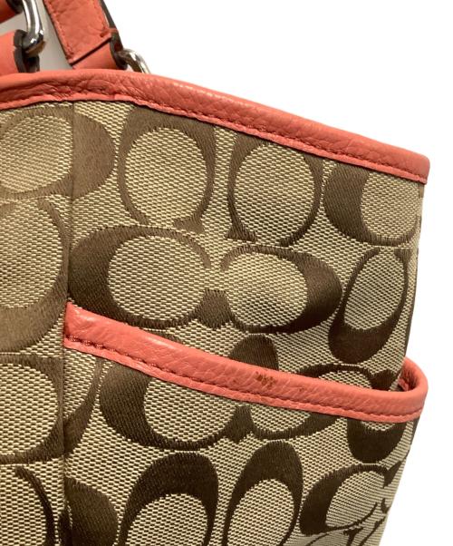 COACH（コーチ）COACH (コーチ) トートバッグ ベージュ×ピンクの古着・服飾アイテム