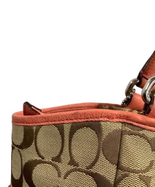 COACH（コーチ）COACH (コーチ) トートバッグ ベージュ×ピンクの古着・服飾アイテム