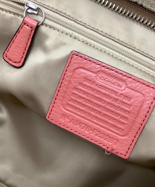 COACH（コーチ）COACH (コーチ) トートバッグ ベージュ×ピンクの古着・服飾アイテム