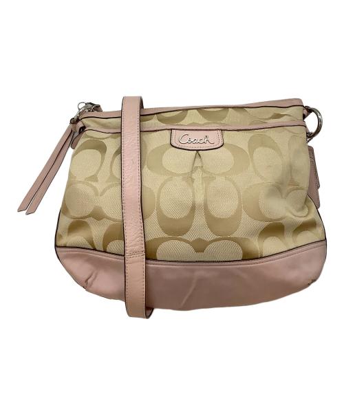 COACH（コーチ）COACH (コーチ) ショルダーバッグ ベージュ×ピンクの古着・服飾アイテム
