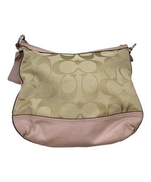 COACH（コーチ）COACH (コーチ) ショルダーバッグ ベージュ×ピンクの古着・服飾アイテム