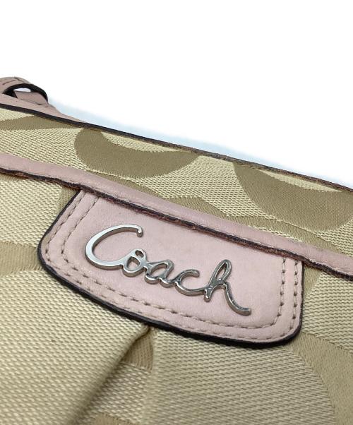 COACH（コーチ）COACH (コーチ) ショルダーバッグ ベージュ×ピンクの古着・服飾アイテム