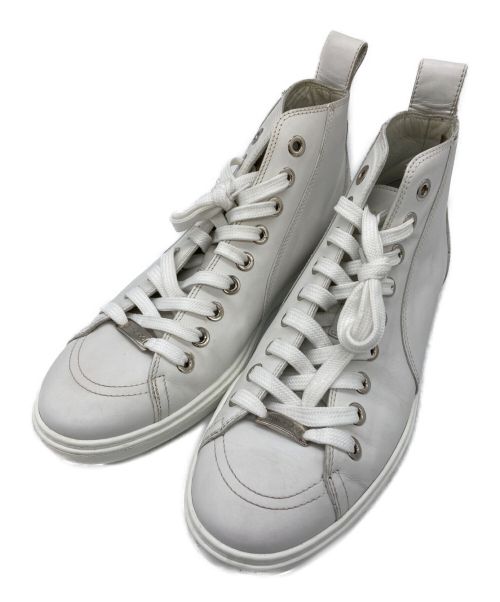 JIMMY CHOO（ジミーチュウ）JIMMY CHOO (ジミーチュウ) レザースニーカー ホワイト サイズ:41 2/1の古着・服飾アイテム