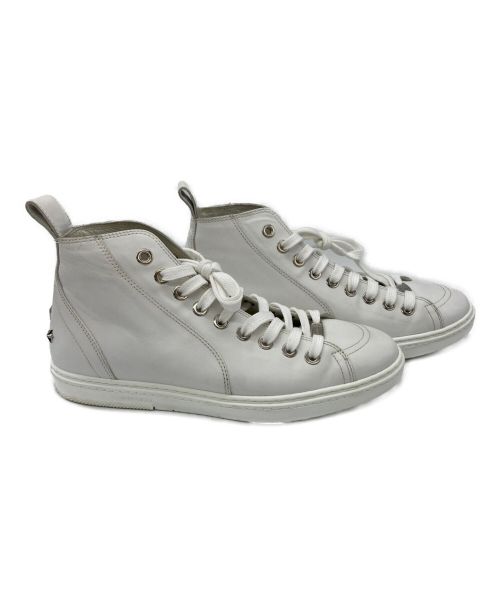 JIMMY CHOO（ジミーチュウ）JIMMY CHOO (ジミーチュウ) レザースニーカー ホワイト サイズ:41 2/1の古着・服飾アイテム
