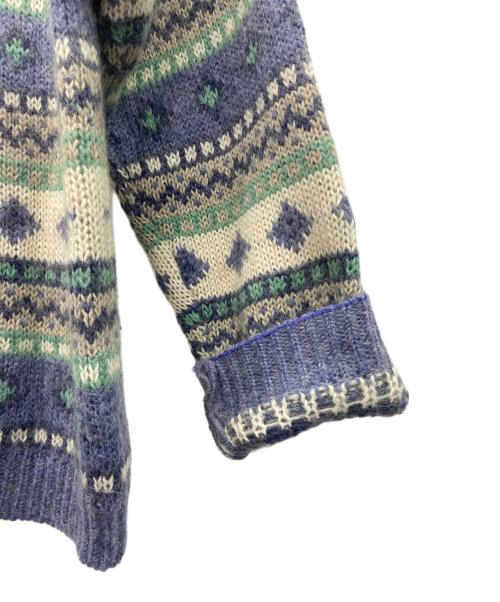 L.L.Bean（エルエルビーン）L.L.Bean (エルエルビーン) クルーネックニット ベージュ×スカイブルー サイズ:Lの古着・服飾アイテム