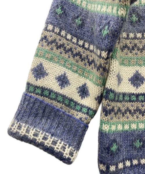 L.L.Bean（エルエルビーン）L.L.Bean (エルエルビーン) クルーネックニット ベージュ×スカイブルー サイズ:Lの古着・服飾アイテム