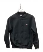 Championチャンピオン）の古着「ストームシェル スナップ スウェットジャケット」｜ブラック