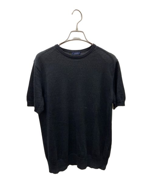 MORGANO（モルガーノ）MORGANO (モルガーノ) 半袖ニット ブラック サイズ:46の古着・服飾アイテム