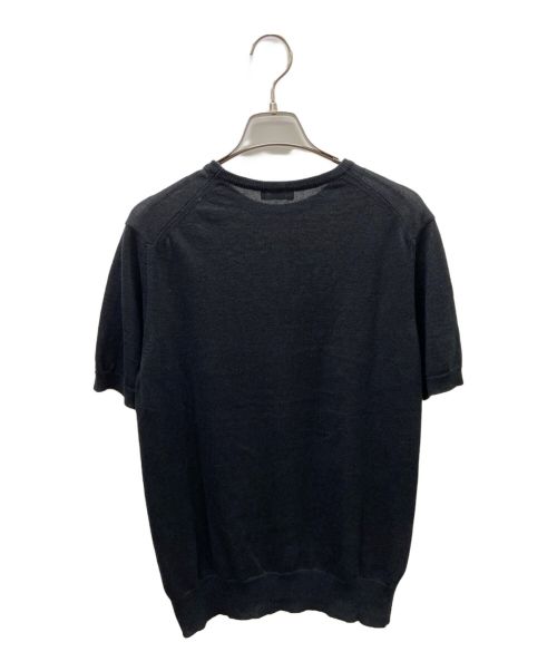 MORGANO（モルガーノ）MORGANO (モルガーノ) 半袖ニット ブラック サイズ:46の古着・服飾アイテム
