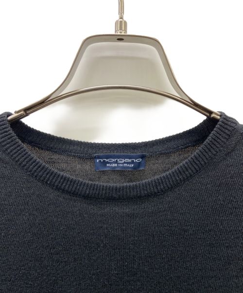 MORGANO（モルガーノ）MORGANO (モルガーノ) 半袖ニット ブラック サイズ:46の古着・服飾アイテム