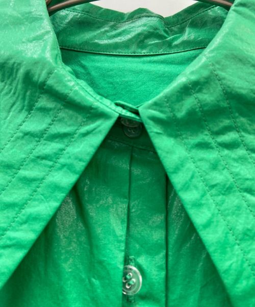 Ameri（アメリ）AMERI (アメリ) LONG COLLAR CALENDERING SHIRT グリーン サイズ:FREEの古着・服飾アイテム