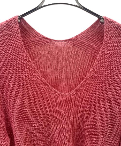2nd nolleys（セカンドノーリーズ）2nd nolleys (セカンドノーリーズ) 和紙コットンVネックニット ピンク サイズ:FREE 未使用品の古着・服飾アイテム