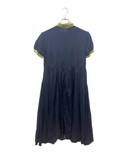 hazama（ハザマ）hazama (ハザマ) 経年真価のワンピース ネイビー×イエロー サイズ:Sの古着・服飾アイテム