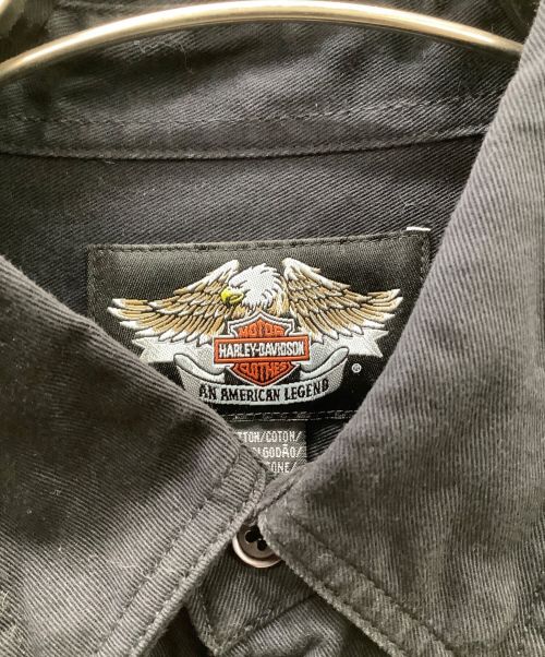 HARLEY-DAVIDSON（ハーレーダビッドソン）HARLEY-DAVIDSON (ハーレーダビッドソン) ネルシャツ ブラック サイズ:Mの古着・服飾アイテム