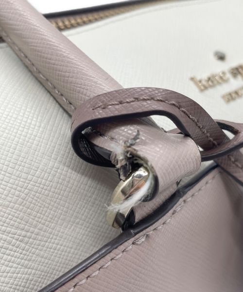 Kate Spade（ケイトスペード）Kate Spade (ケイトスペード) 2WAYバッグ ホワイト×ピンクの古着・服飾アイテム